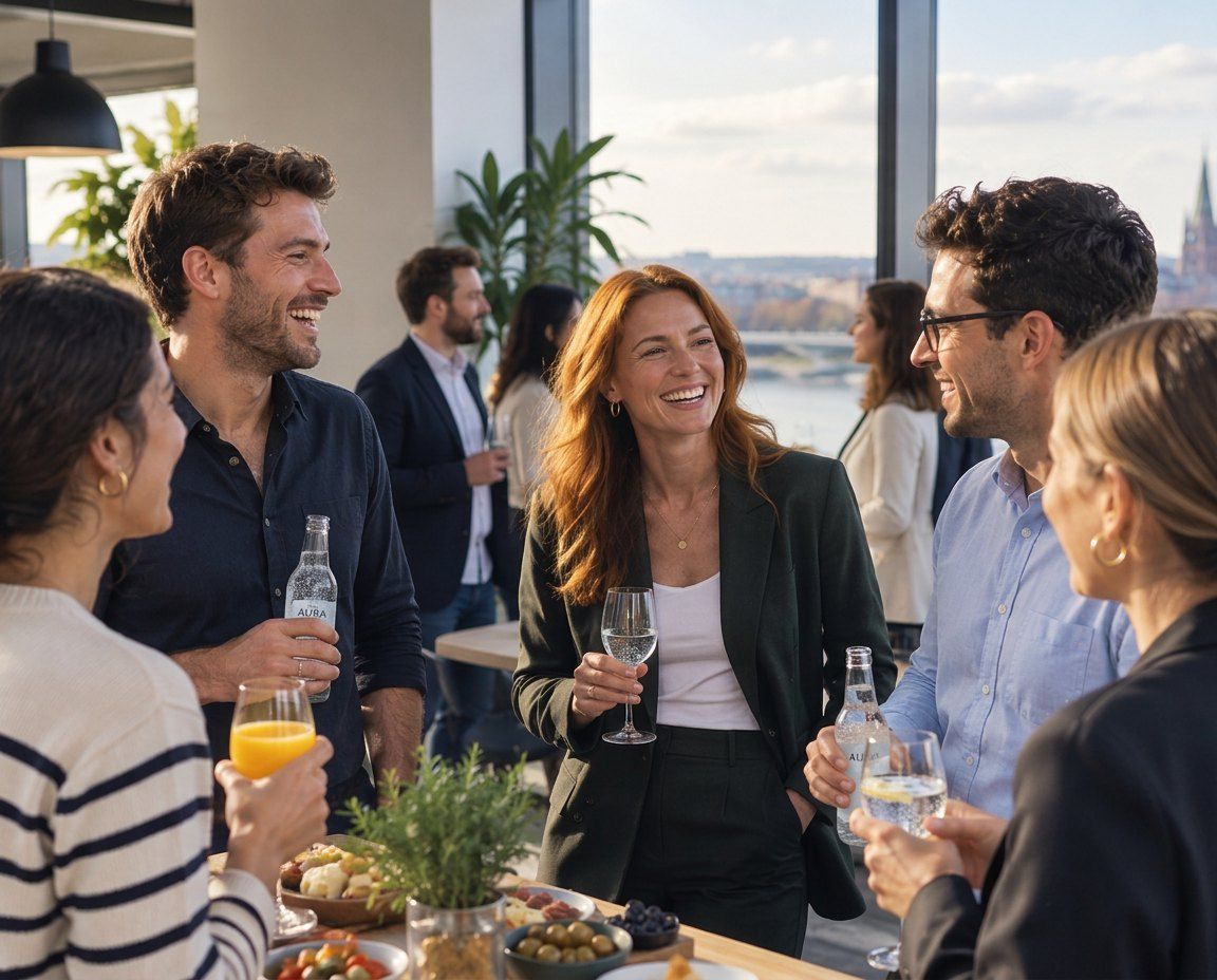 Evra team celebrating together at a company event