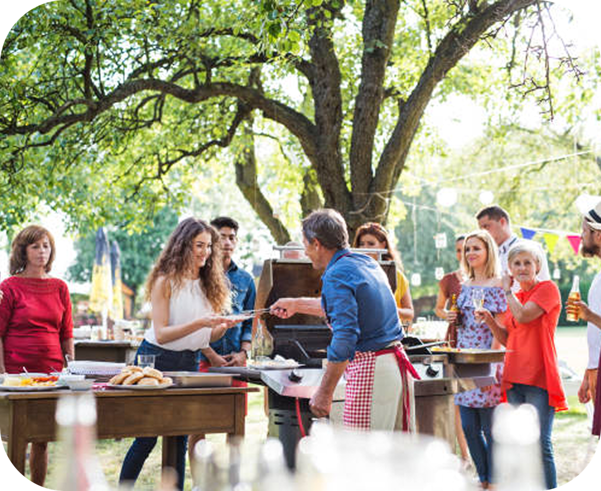 Team gathering outdoors