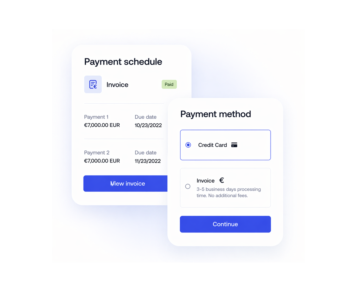 Payment schedule interface